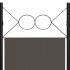 Biombo divisor de 6 paneles gris antracita 240x180