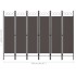 Biombo divisor de 6 paneles gris antracita 240x180