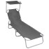 Tumbona plegable con toldo de aluminio