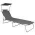 Tumbona plegable con toldo de aluminio