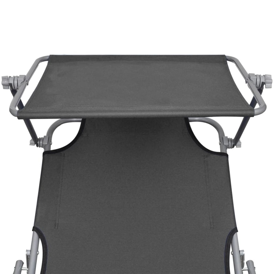 Tumbona plegable con toldo de aluminio