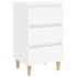 Mesita de noche con patas de madera maciza blanca 40x35x69