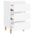 Mesita de noche con patas de madera maciza blanca 40x35x69