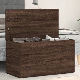 Baúl de almacenaje madera contrachapada marrón roble
