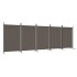 Biombo divisor de 5 paneles de tela gris antracita 433x180