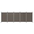 Biombo divisor de 5 paneles de tela gris antracita 433x180