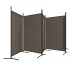 Biombo divisor de 5 paneles de tela gris antracita 433x180