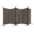 Biombo divisor de 5 paneles de tela gris antracita 433x180