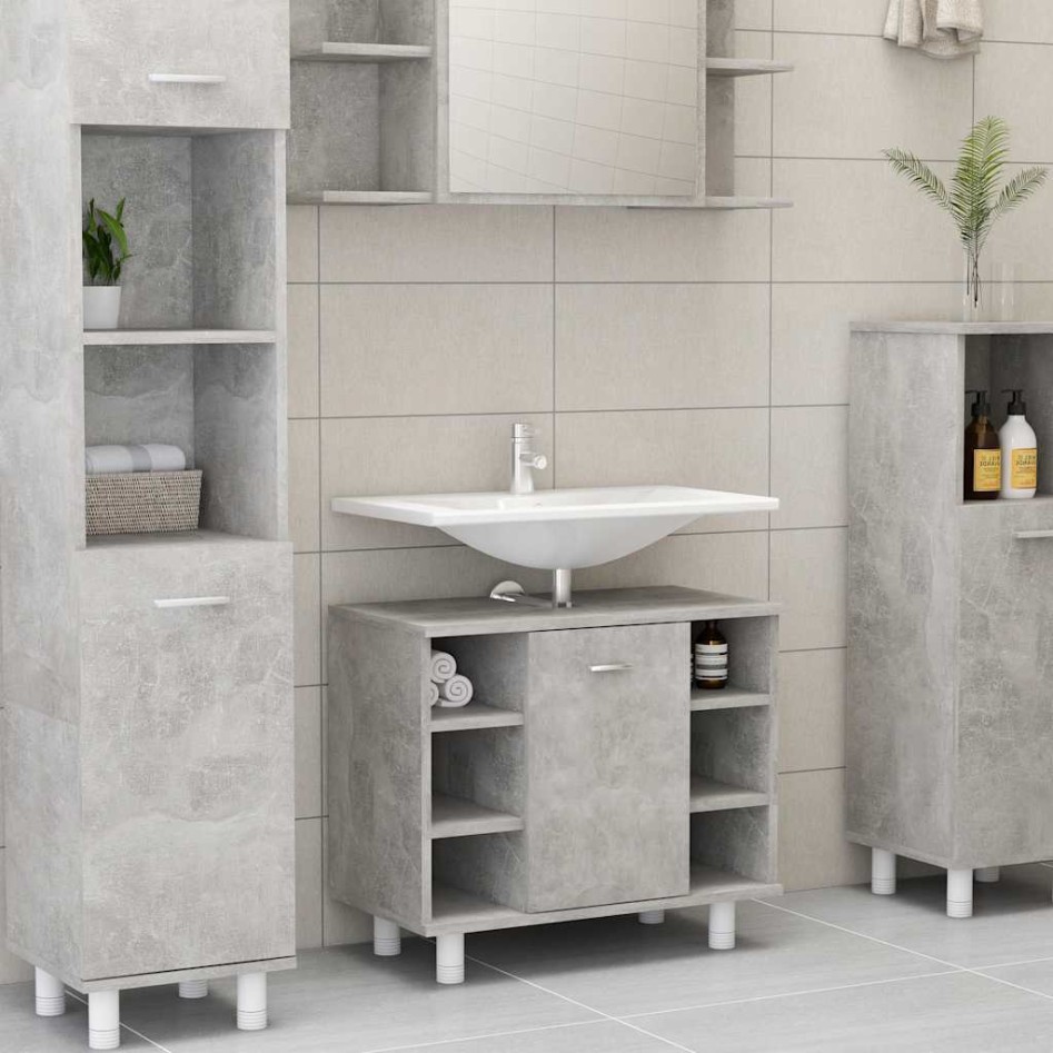 Armario de baño contrachapada gris hormigón 60x32x53,5