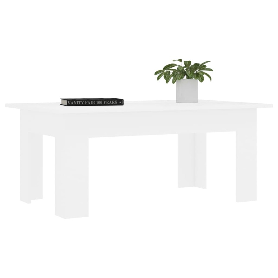 Mesa de centro madera contrachapada blanco 100x60x42