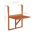 Mesa de balcón colgante madera de acacia maciza 64,5x44x80