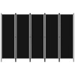 Biombo divisor de 5 paneles negro 250x180 cm