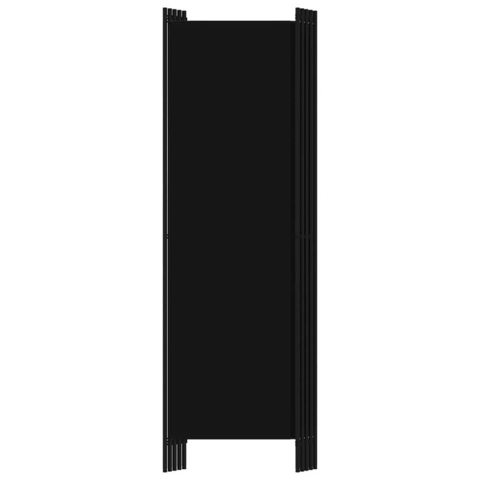 Biombo divisor de 5 paneles negro 250x180