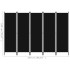 Biombo divisor de 5 paneles negro 250x180