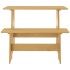 Mesa de comedor con banco REINE madera maciza pino marrón