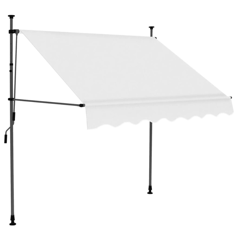 Toldo manual retráctil con LED crema 150