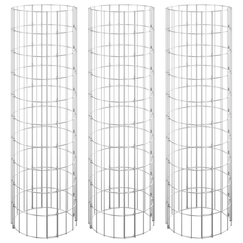 Arriate gaviones circular 3 uds acero galvanizado Ø30x100