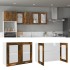 Armario vitrina colgante madera roble ahumado 80x31x60
