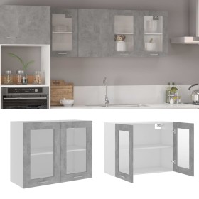 Armario colgante cocina contrachapada gris hormigón 80x31x60