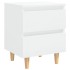Mesitas de noche 2 uds patas madera blanco brillo 40x35x50