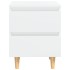 Mesitas de noche 2 uds patas madera blanco brillo 40x35x50