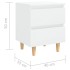 Mesitas de noche 2 uds patas madera blanco brillo 40x35x50
