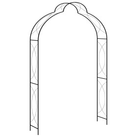 Arco de jardín hierro negro 150x34x240