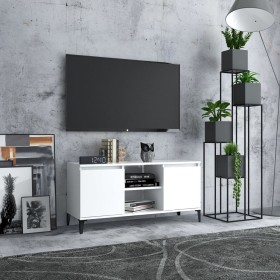 Mueble de TV con patas de metal blanco 103,5x35x50