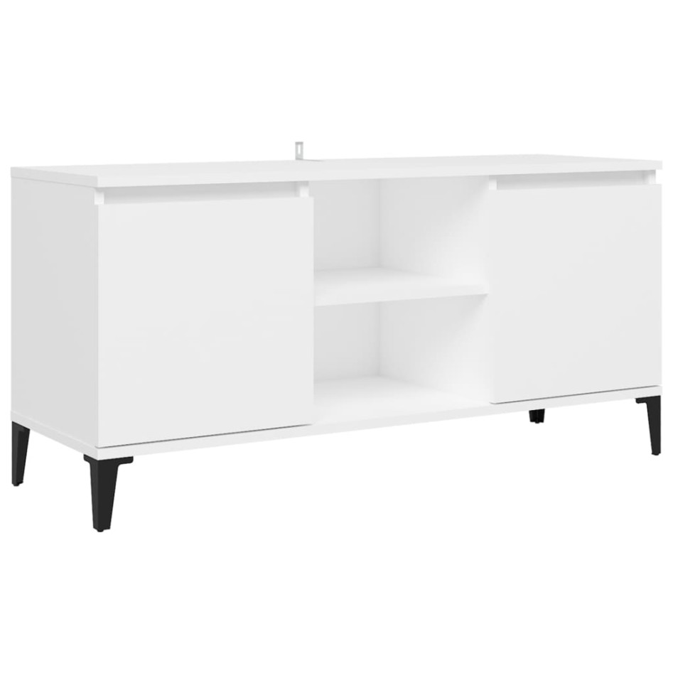 Mueble de TV con patas de metal blanco 103,5x35x50