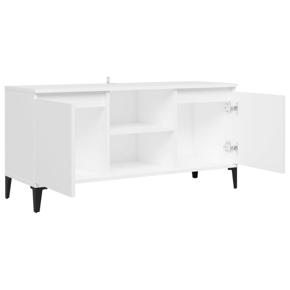 Mueble de TV con patas de metal blanco 103,5x35x50