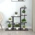 Soporte de flores negro de metal 94,5x25x88