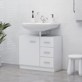 Armario para lavabo madera contrachapada blanco 63x30x54