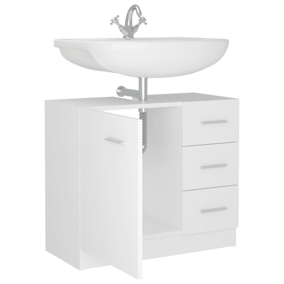 Armario para lavabo madera contrachapada blanco 63x30x54