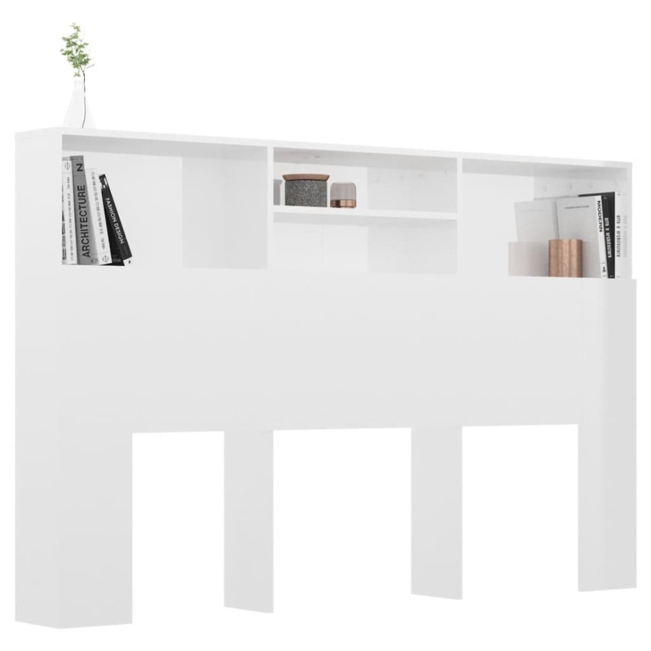 Mueble cabecero blanco brillante 160x19x103,5