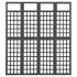 Biombo/Enrejado de 4 paneles madera de abeto negro 161x180