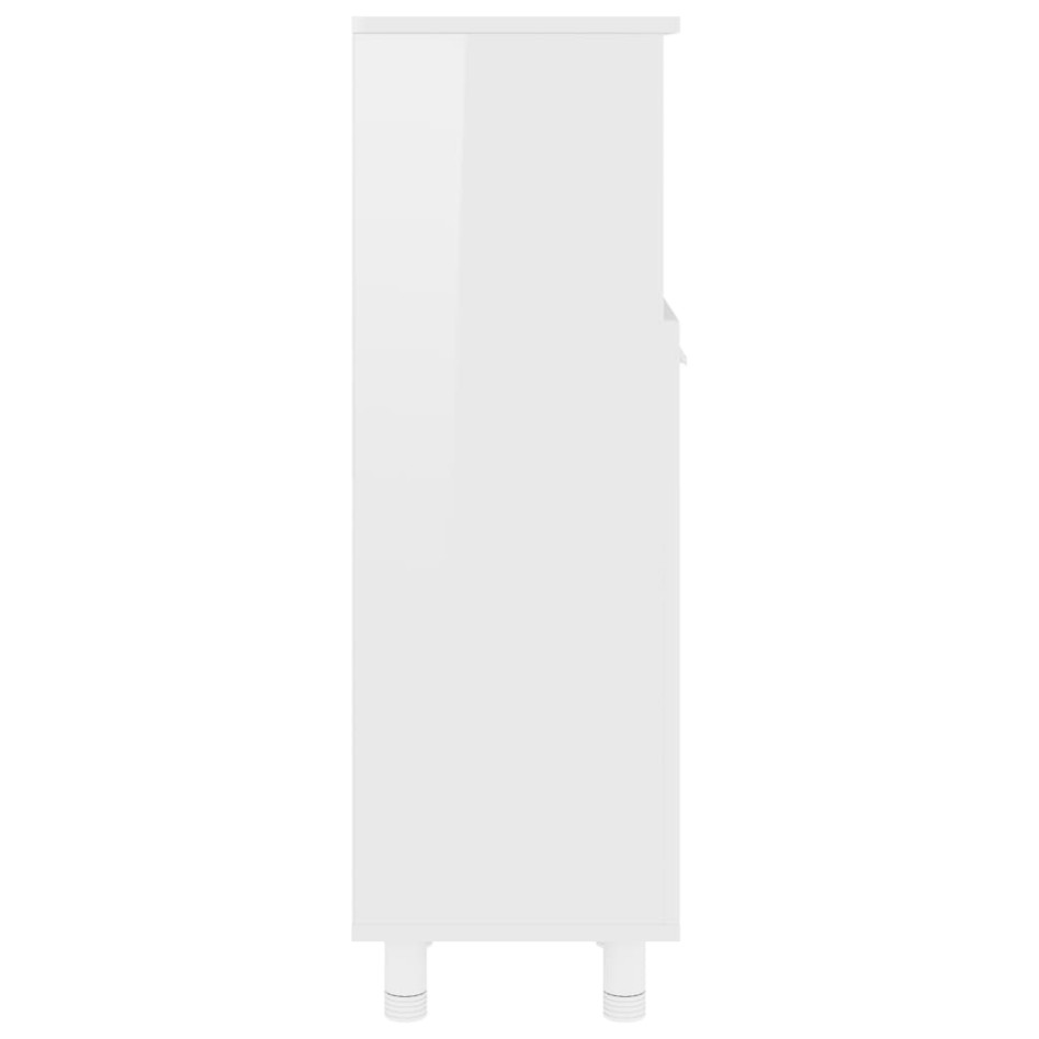 Armario de baño madera contrachapada blanco brillo 30x30x95