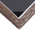 Mesa de jardín de vidrio y ratán sintético blanco 110x53x72