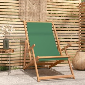 Silla de playa plegable de madera maciza de teca