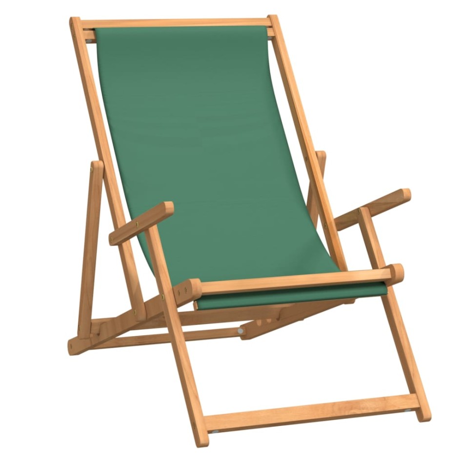 Silla de playa plegable de madera maciza de teca