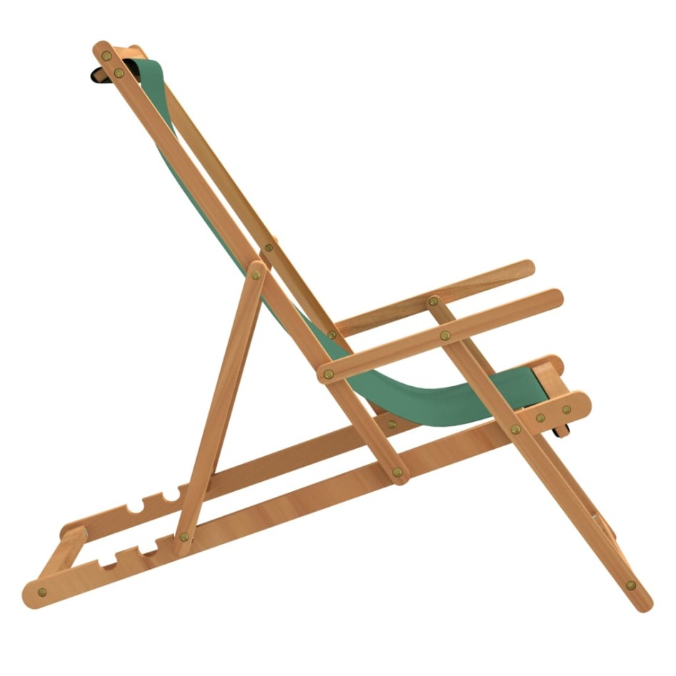 Silla de playa plegable de madera maciza de teca