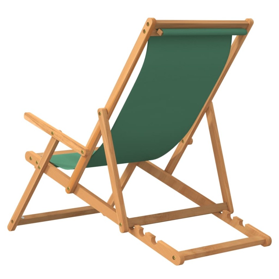 Silla de playa plegable de madera maciza de teca