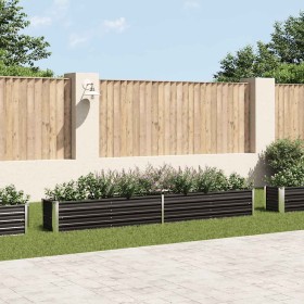 Arriate de jardín de acero galvanizado antracita 320x40x45