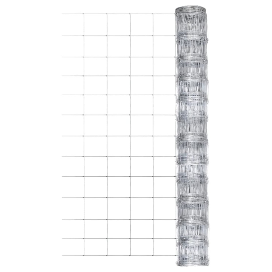 Valla de jardín de acero galvanizado plateado 50x1,25