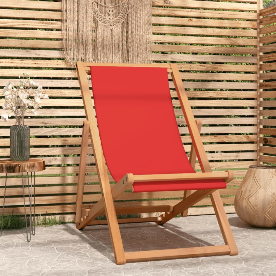 Silla de playa plegable madera maciza de teca