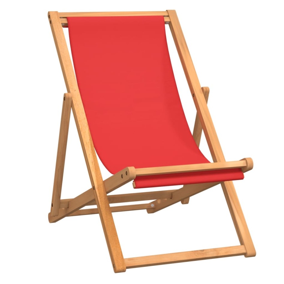 Silla de playa plegable madera maciza de teca