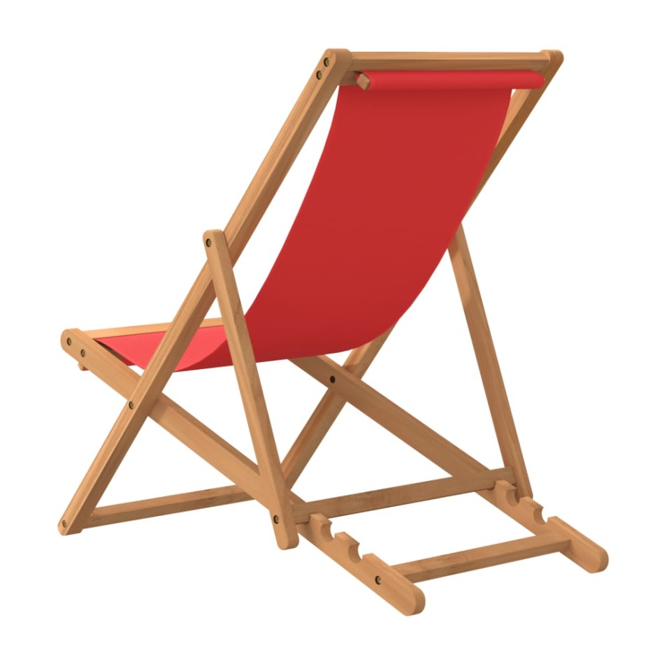 Silla de playa plegable madera maciza de teca