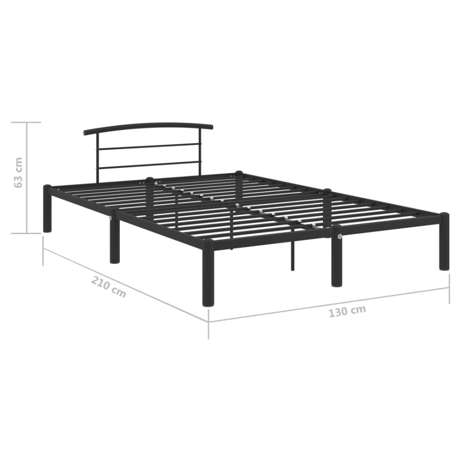 Estructura de cama sin colchón metal negro 120x200