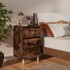 Mesita de noche 2 uds patas de madera roble ahumado 40x35x69
