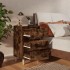Mesita de noche 2 uds patas de madera roble ahumado 40x35x69