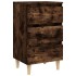 Mesita de noche 2 uds patas de madera roble ahumado 40x35x69